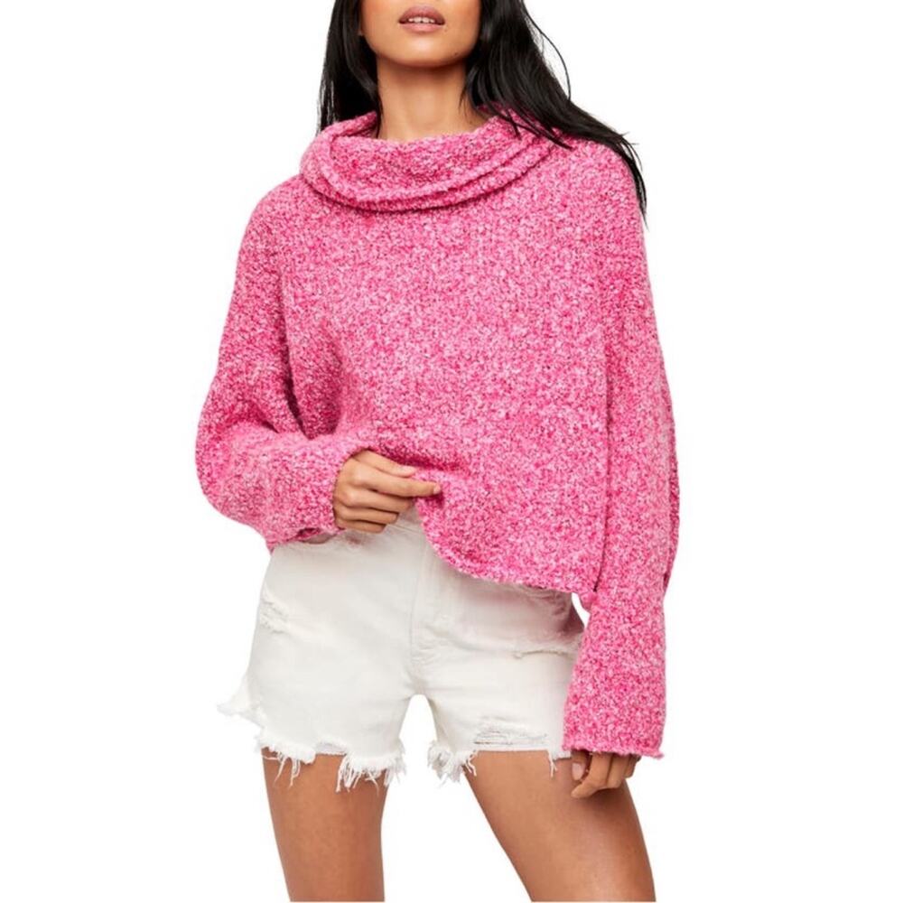 New Free People BFF Sweater in Prickly Pear Pink Women's Size S